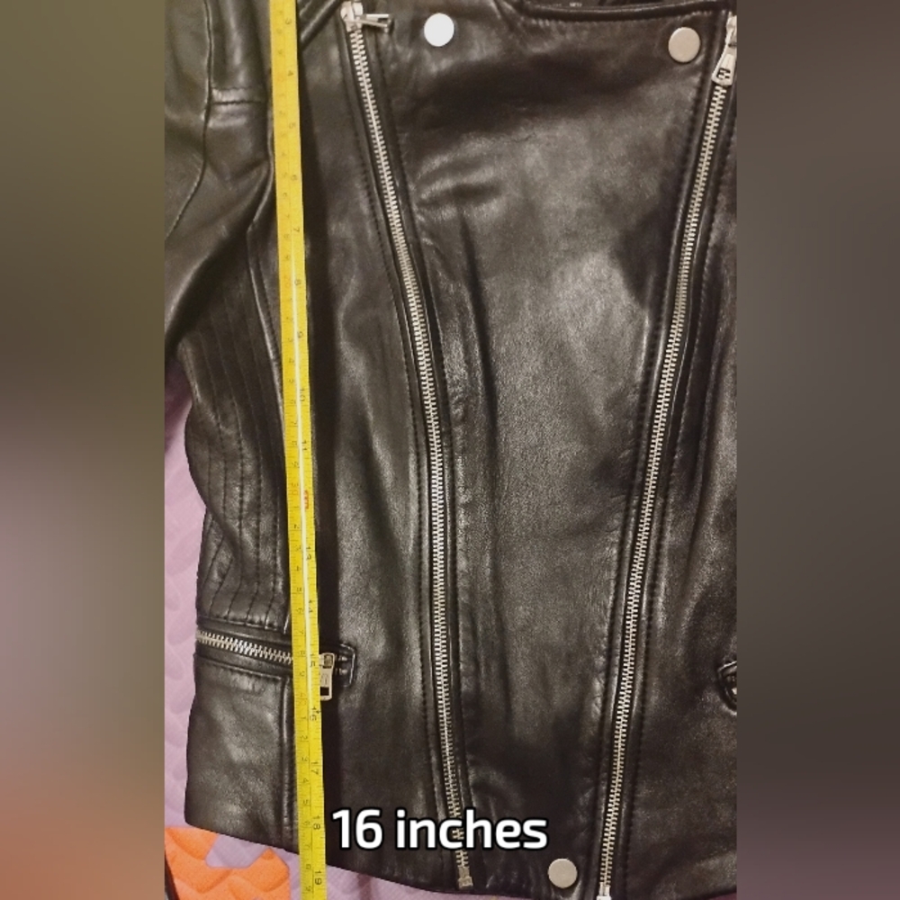 Zara Black Leather Moto Jacket - Picture 12 of 12
